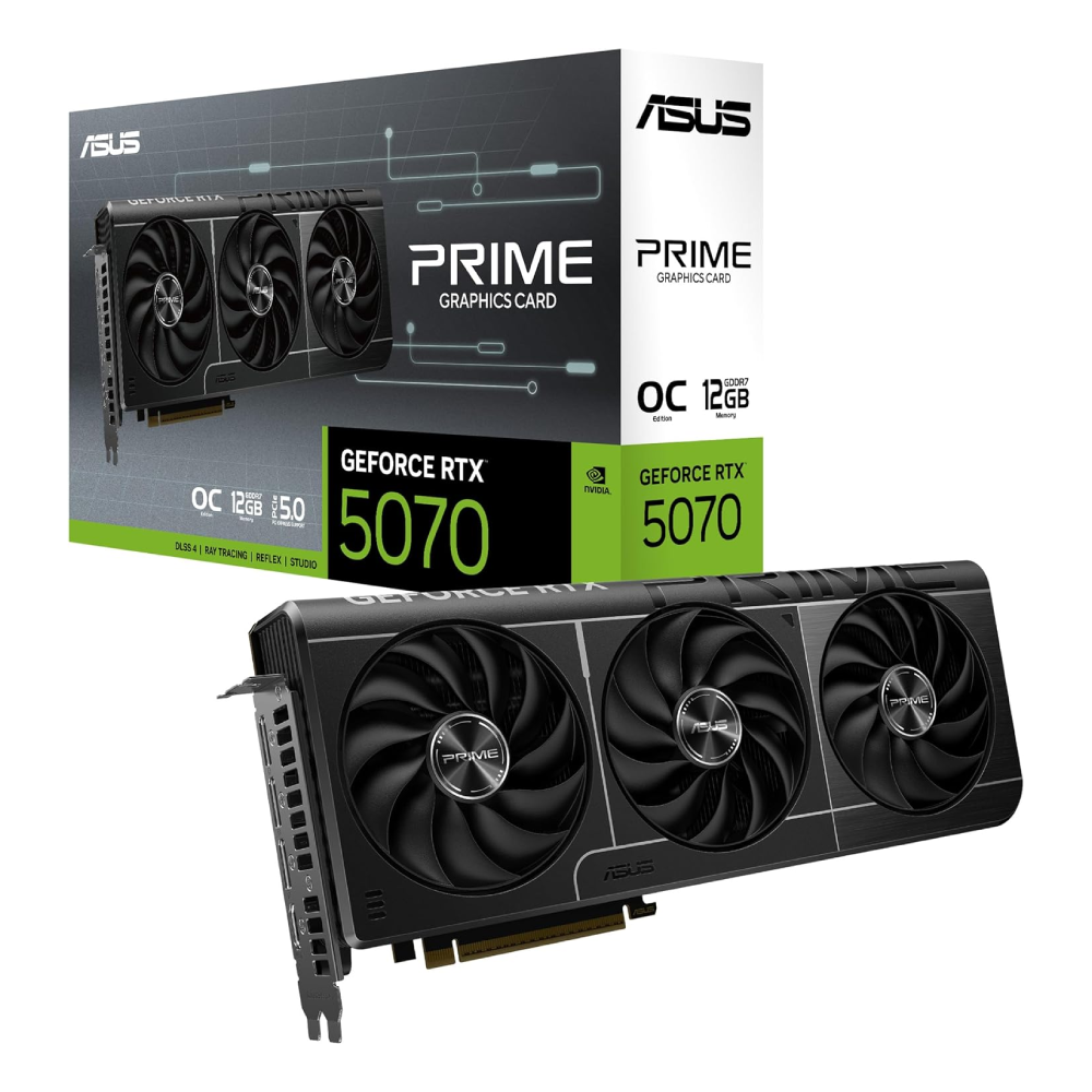 ASUS PRIME RTX 5070 - 12GB OC TRIO FAN - BLACK