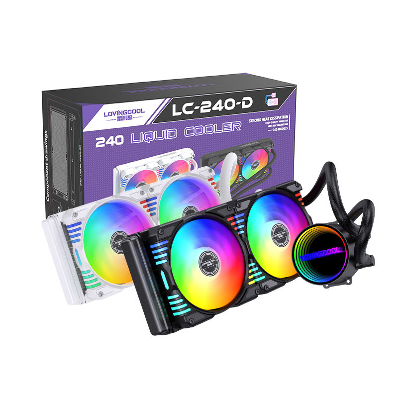LOVINGCOOL CPU LIQUID COOLER 240MM ARGB 2 FANS - BLACK