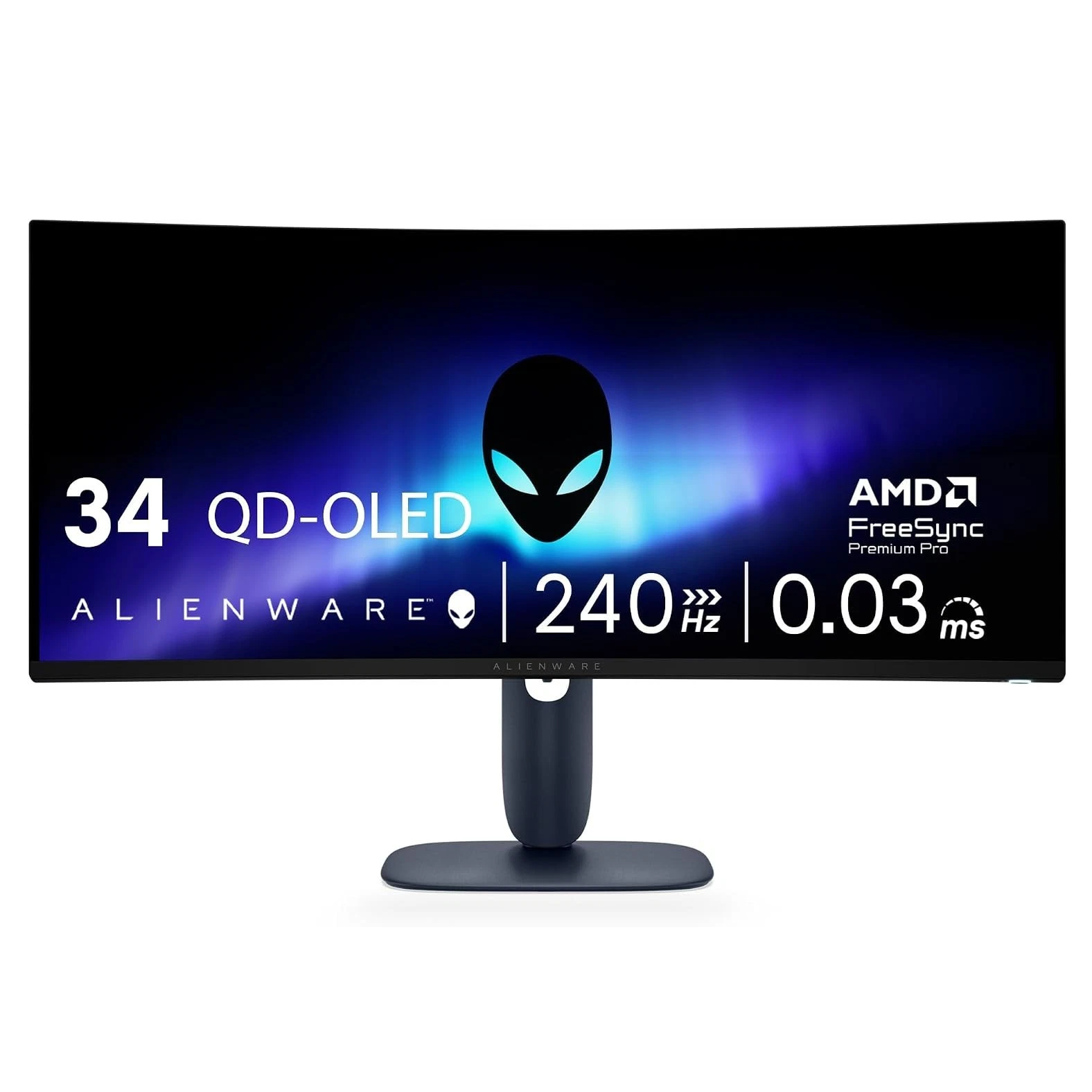 Alienware AW3425DW, 34-inch Curved Gaming Monitor, UW-QHD 240Hz QD-OLED,0.03ms