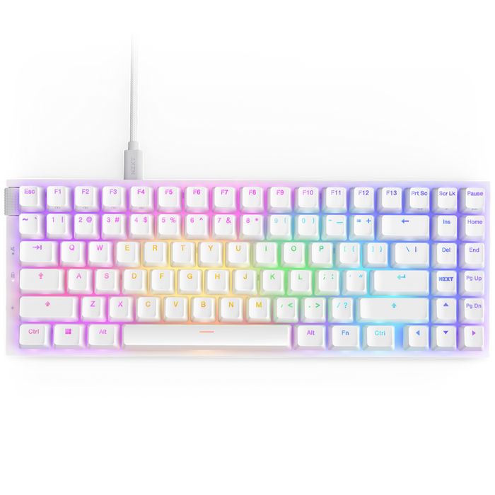 NZXT Function 2 MiniTKL KB-002NW-US, Wired Tenkeyless gaming keyboard, Adjustable Actuation, Double-Shot PBT Keycaps, RGB