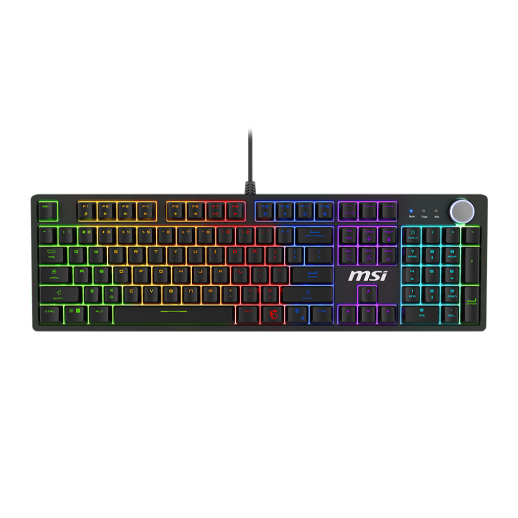 MSI Forge GK320 Wired Gaming Keyboard, Ergonomic floating keycap, BLUE switches