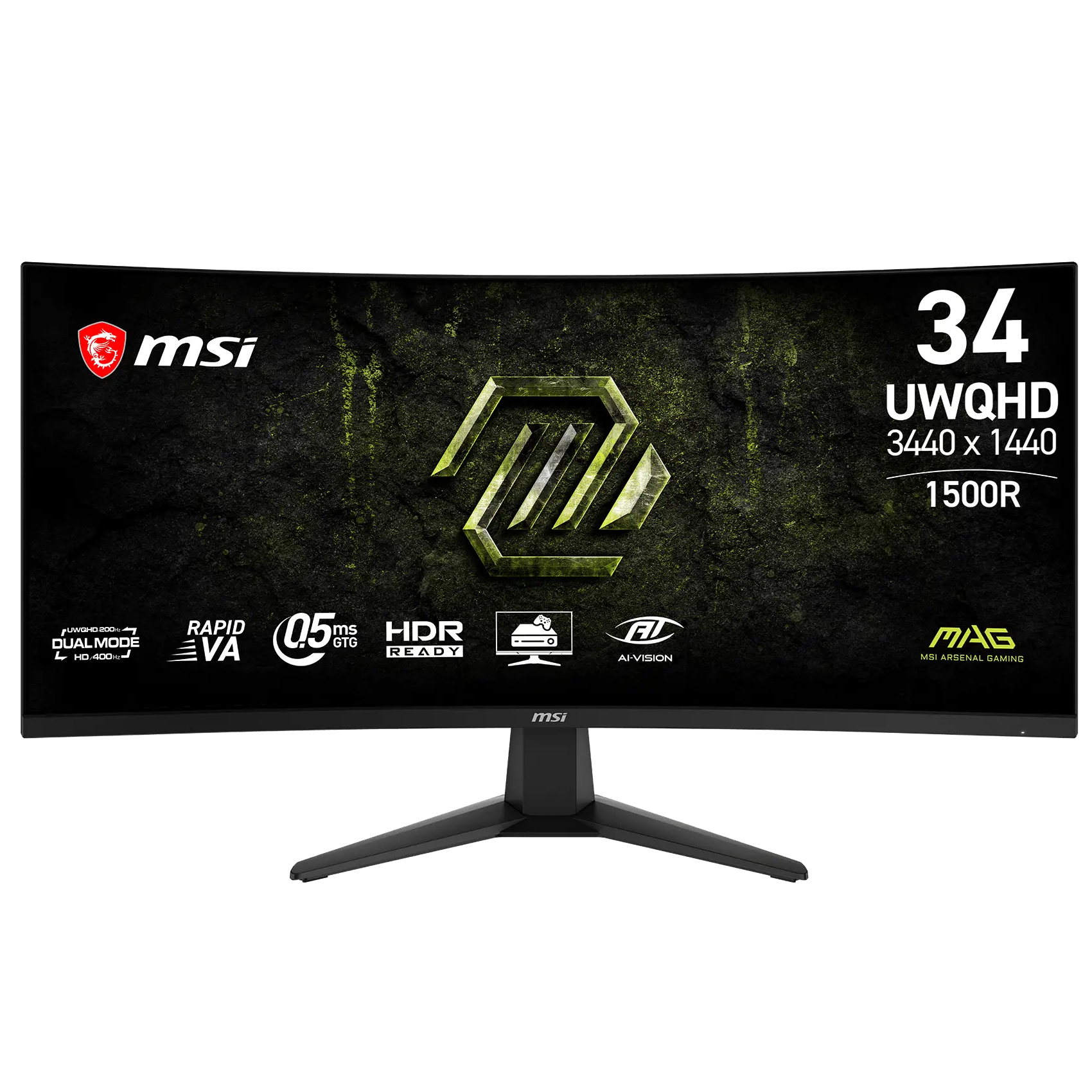 MSI MAG E20, 34-inch Curved gaming monitor, UWQHD 200Hz / HD 400Hz , 0.5ms - Image 3